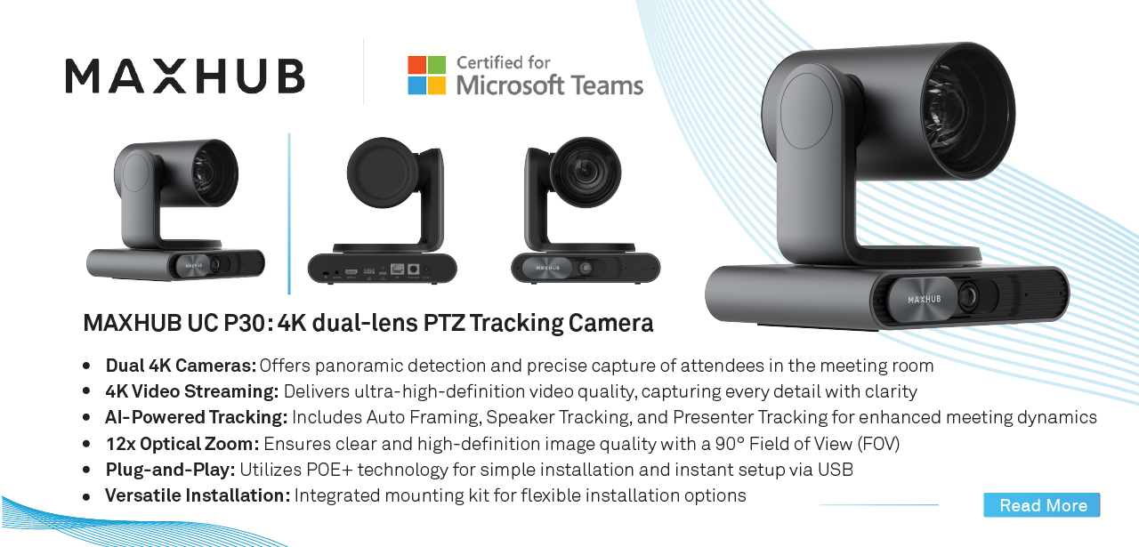 MAXHUB UC P30: 4K dual-lens PTZ Tracking Camera