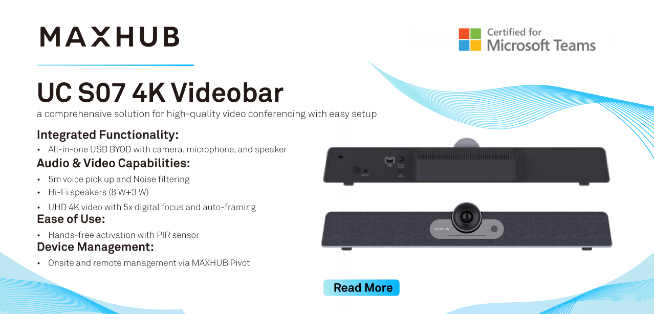 MAXHUB UC S07 All-in-one Ultra-HD USB Videobar with 8-meter Voice Pick-up Range