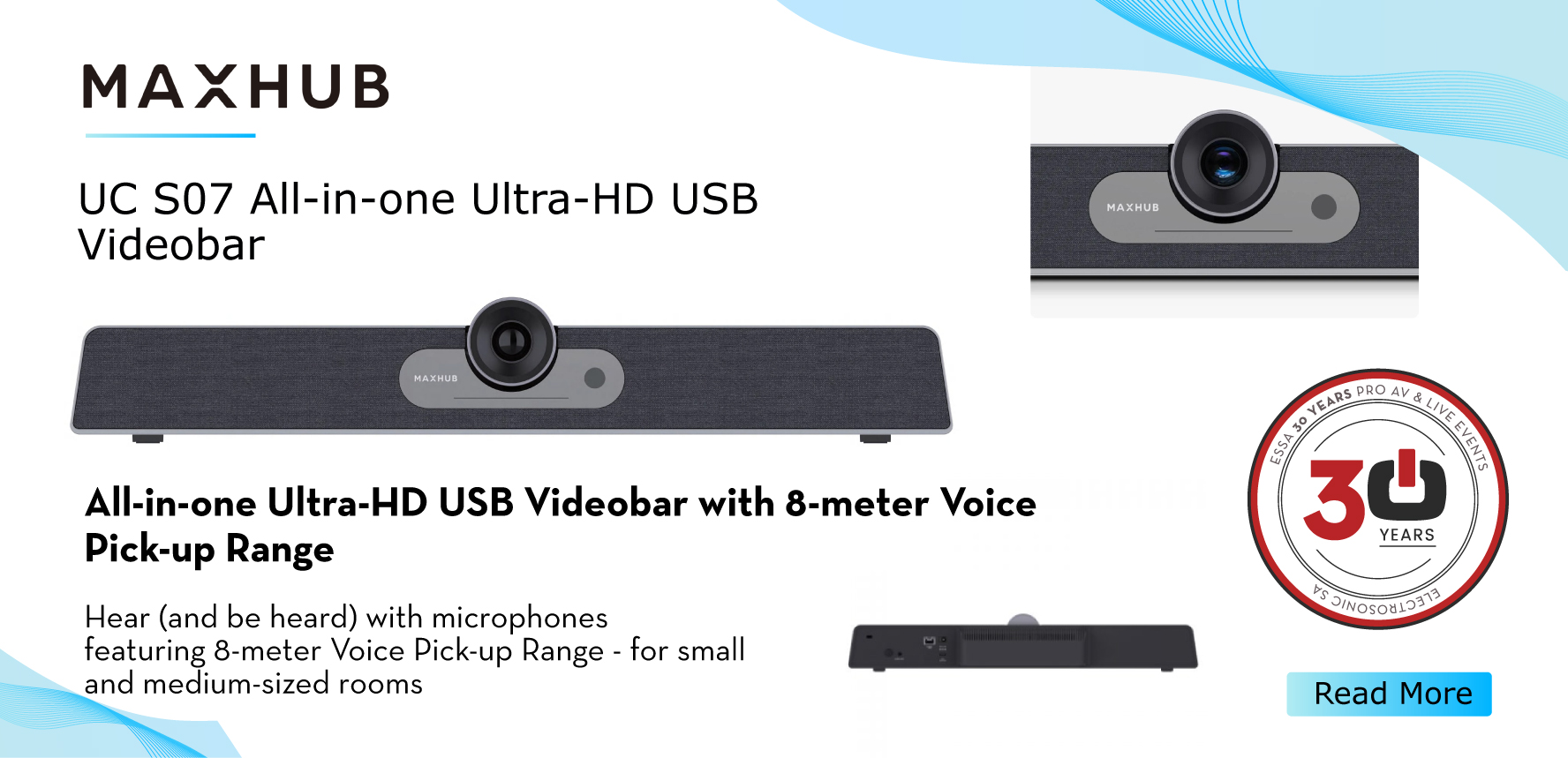 MAXHUB UC S07 All-in-one Ultra-HD USB Videobar with 8-meter Voice Pick-up Range