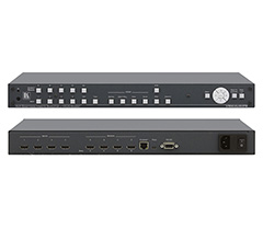 VSM-4x4HFS  seamless matrix switcher that can also be used as a 2x2 video wall...